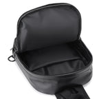 Mini Leather Backpack for Men Compact PU Leather Travel Chest Bag Small Sling Backpack