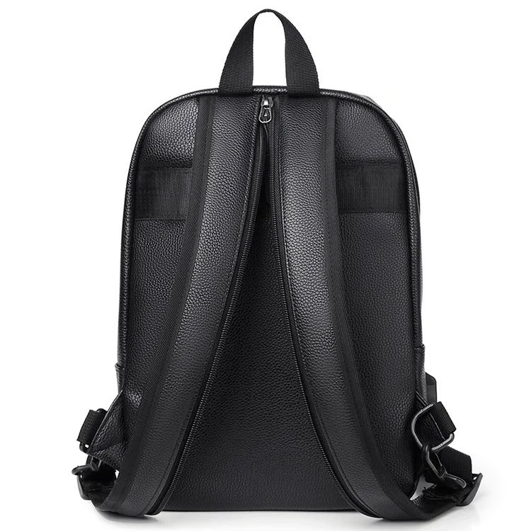 Mini Leather Backpack for Men Compact PU Leather Travel Chest Bag Small Sling Backpack