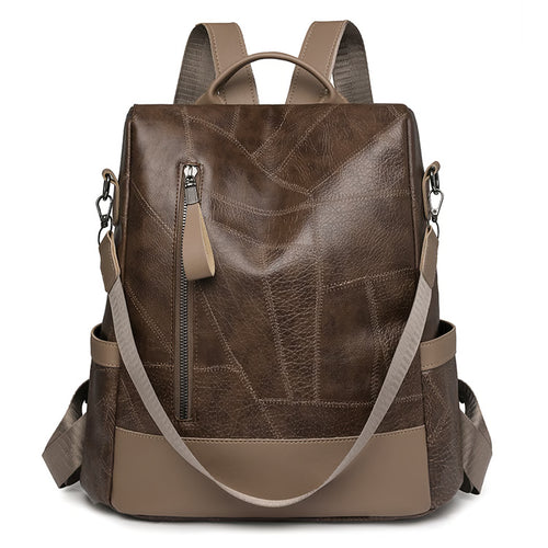 Anti Theft Women Backpack PU Leather Large Capacity Travel Backpack Purse