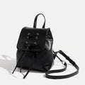 Simple Trendy PU Leather Backpack with Bowknot Detail