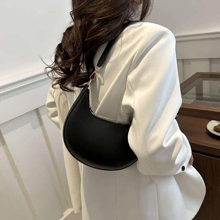 High-End Women's Shoulder Bag, Fashionable PU Leather, Square Shape with Internal Zipper Pocket, French Trendy Underarm
