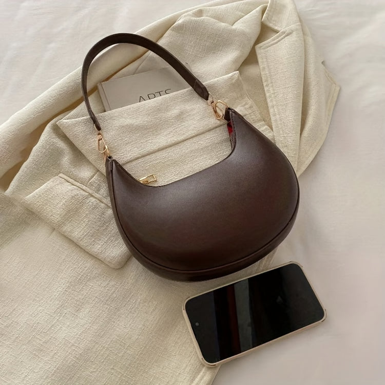 High-End Women's Shoulder Bag, Fashionable PU Leather, Square Shape with Internal Zipper Pocket, French Trendy Underarm