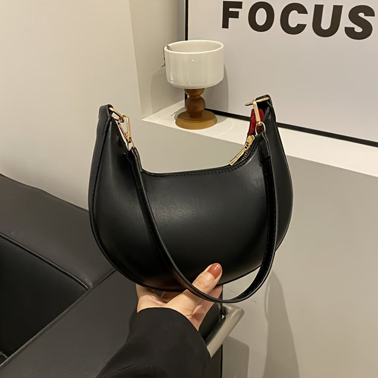 High-End Women's Shoulder Bag, Fashionable PU Leather, Square Shape with Internal Zipper Pocket, French Trendy Underarm