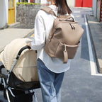 Multi-Function Leather Diaper Bags, Large Capacity Baby Bags for Baby Care, Changing Bags for Mom