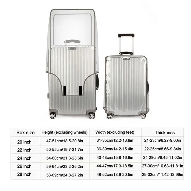 Transparent Travel Luggage Cover – Waterproof Dustproof PVC Suitcase Protector