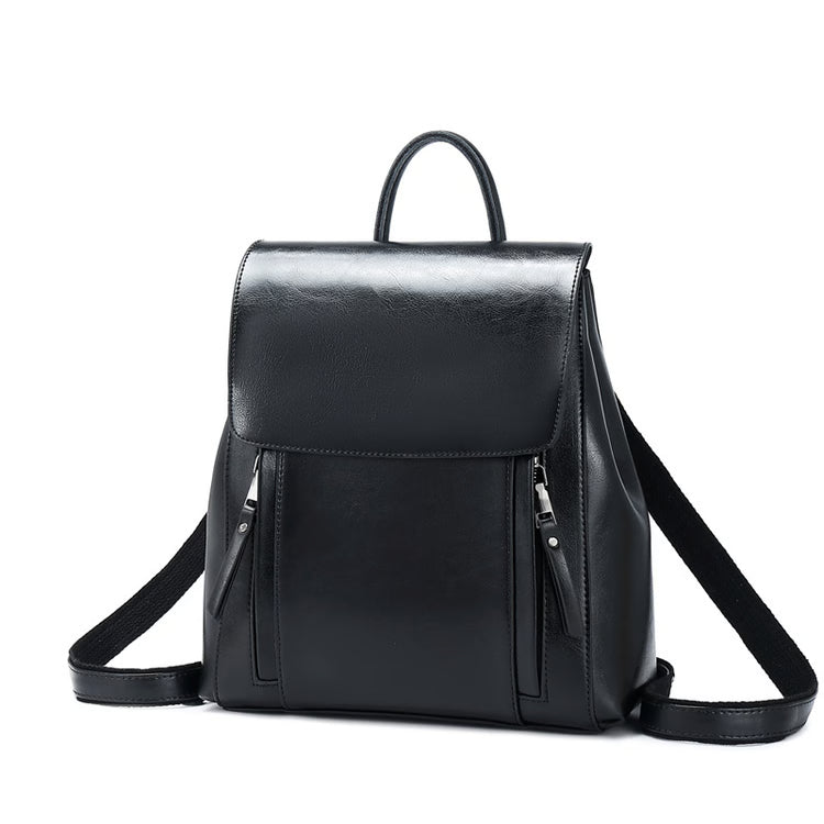 Genuine Leather Backpack for Women Laptop Crossbody School Travel Bag